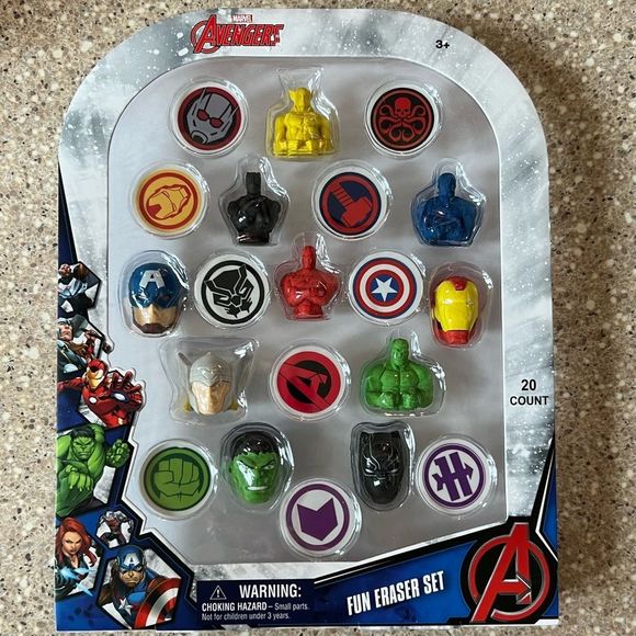 Marvel Office Marvel Avengers Superheroes 2 Pcs Fun Pencil Eraser